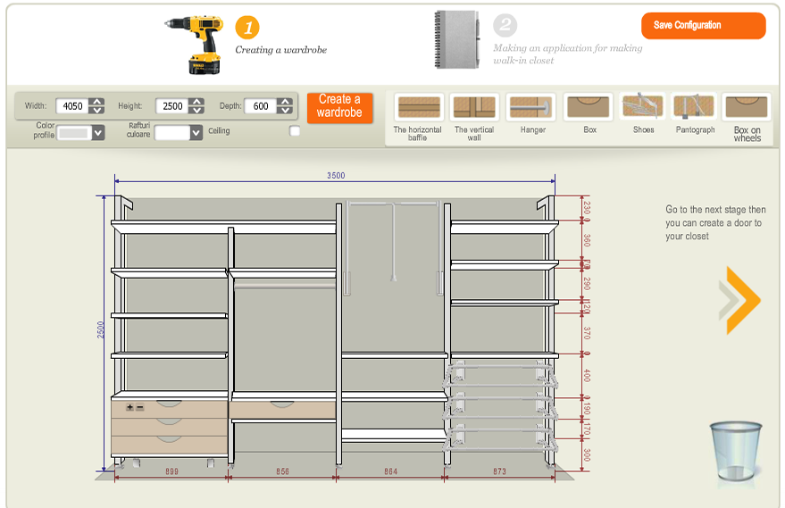 Walk in wardrobes constructor